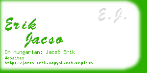 erik jacso business card